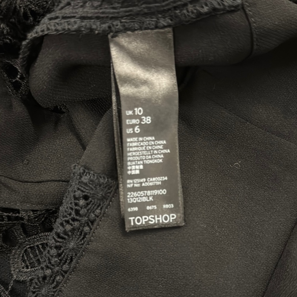 Topshop Elegant Black Dress with Lace Accents